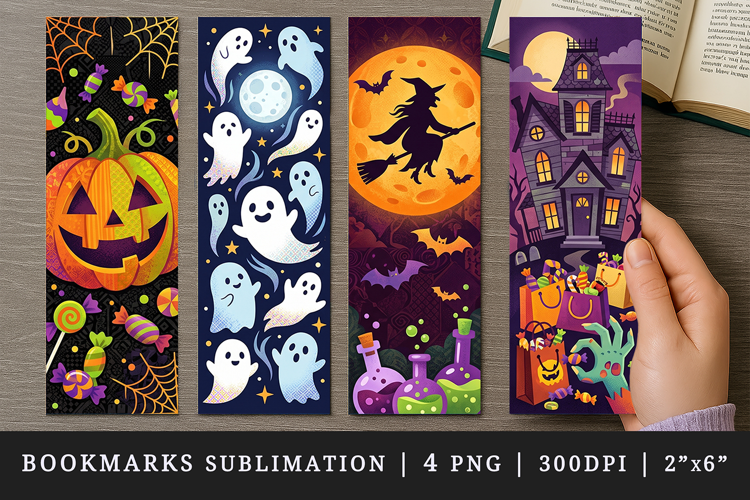 Halloween bookmarks printable sublimation bookmark design
