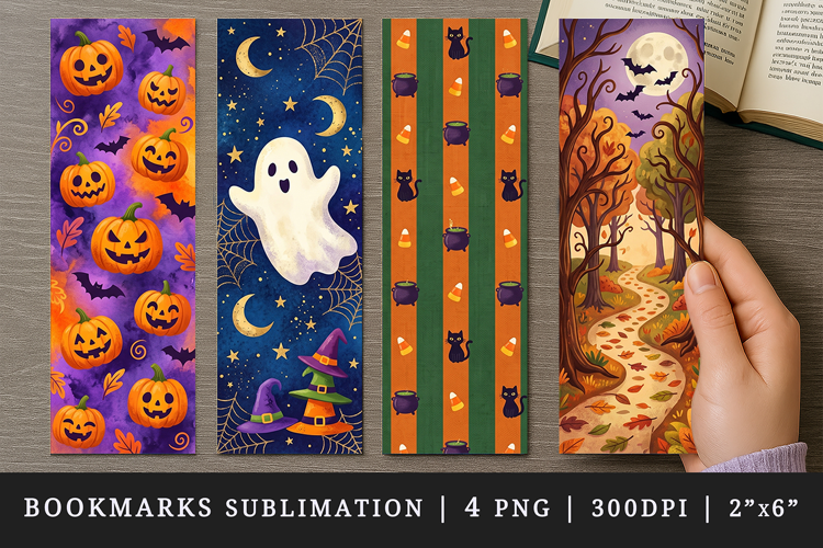 Halloween bookmarks printable sublimation bookmark design