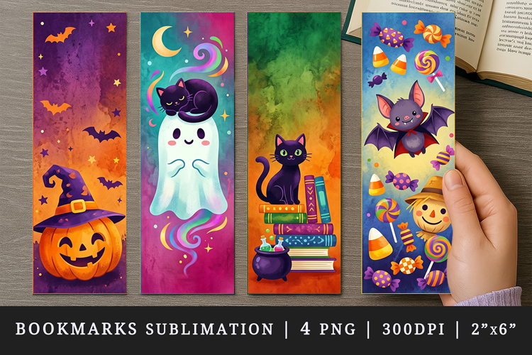 Halloween bookmarks printable sublimation bookmark design