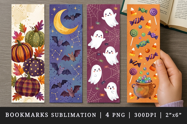 Halloween bookmarks printable sublimation bookmark design