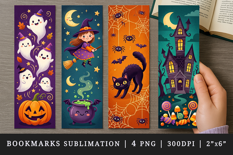 Halloween bookmarks printable sublimation bookmark design