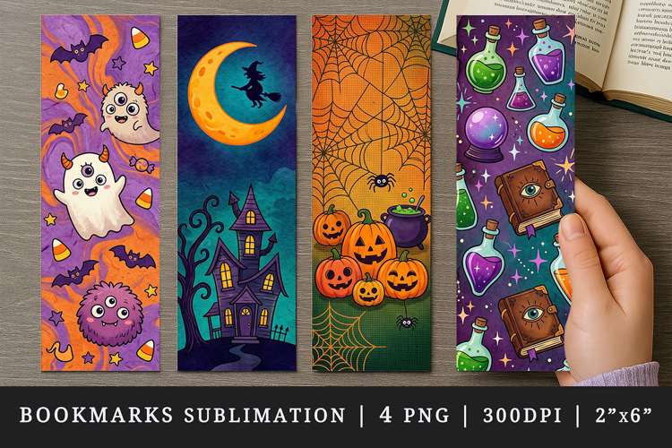 Halloween bookmarks printable sublimation bookmark design