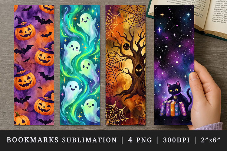 Halloween bookmarks printable sublimation bookmark design