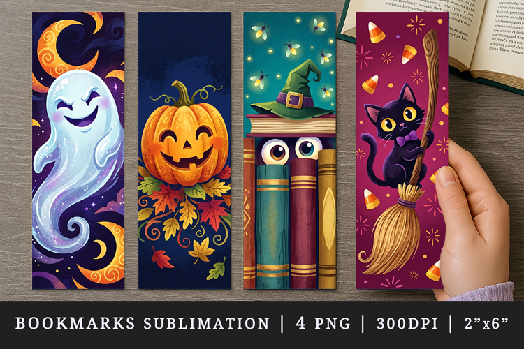 Halloween bookmarks printable sublimation bookmark design