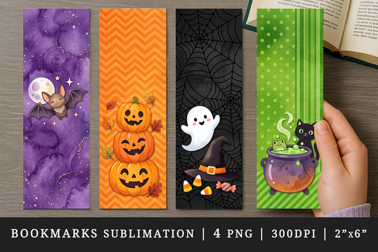 Halloween bookmarks printable sublimation bookmark design
