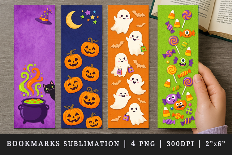 Halloween bookmarks printable sublimation bookmark design