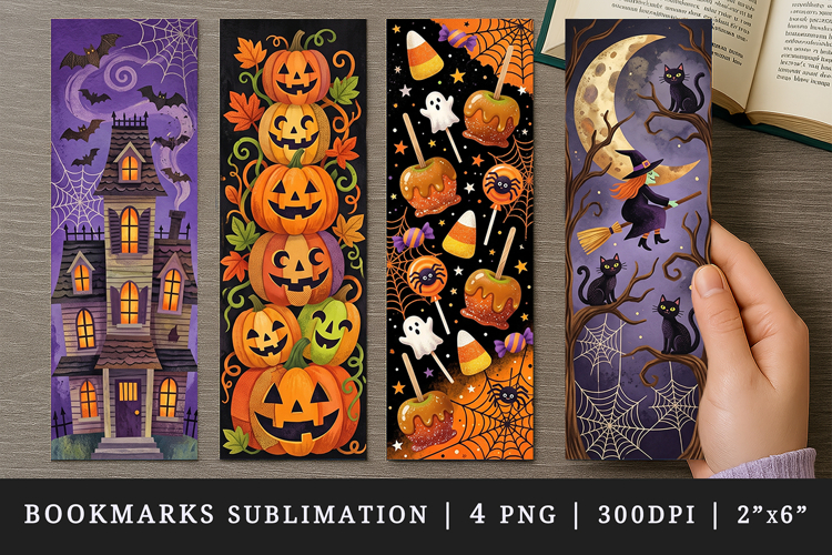 Halloween bookmarks printable sublimation bookmark design