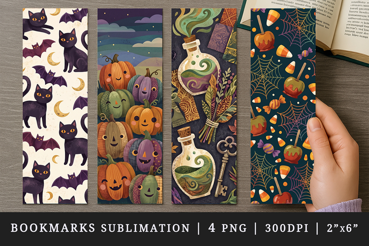 Halloween bookmarks printable sublimation bookmark design