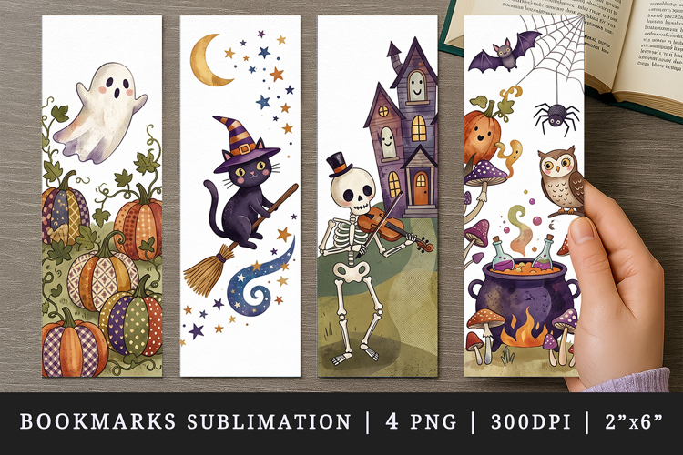 Halloween bookmarks printable sublimation bookmark design