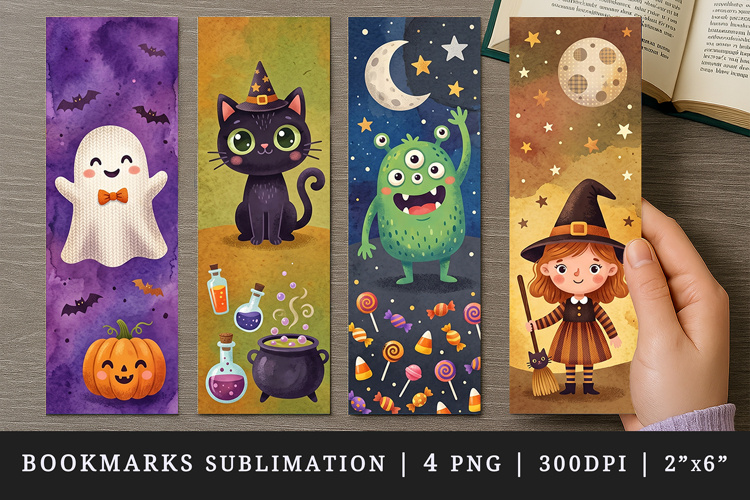 Halloween bookmarks printable sublimation bookmark design