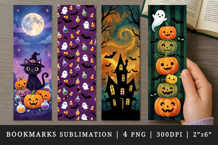 Halloween bookmarks printable sublimation bookmark design
