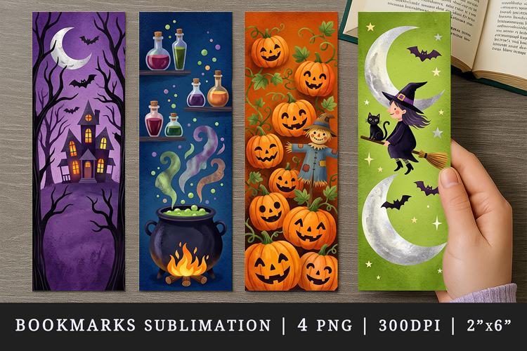 Halloween bookmarks printable sublimation bookmark design