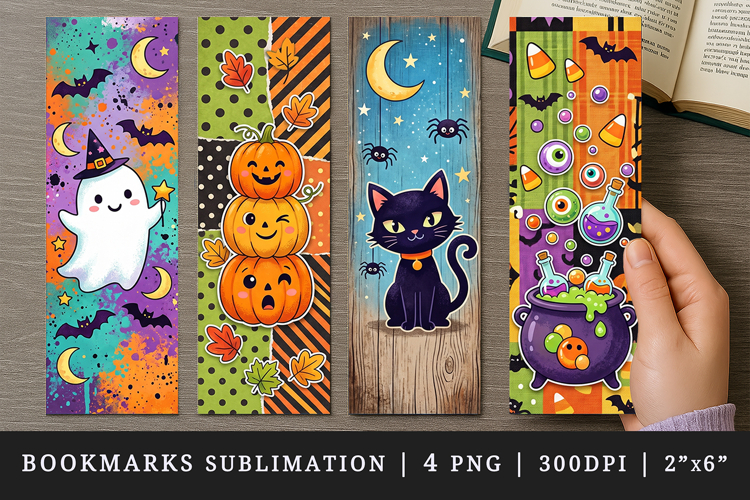 Halloween bookmarks printable sublimation bookmark design