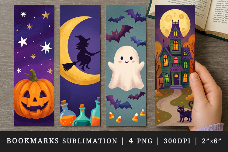 Halloween bookmarks printable sublimation bookmark design