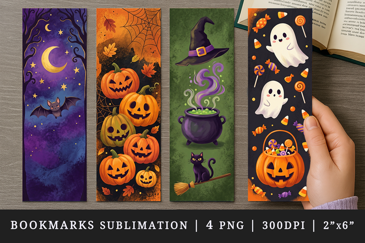 Halloween bookmarks printable sublimation bookmark design