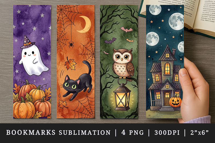 Halloween bookmarks printable sublimation bookmark design