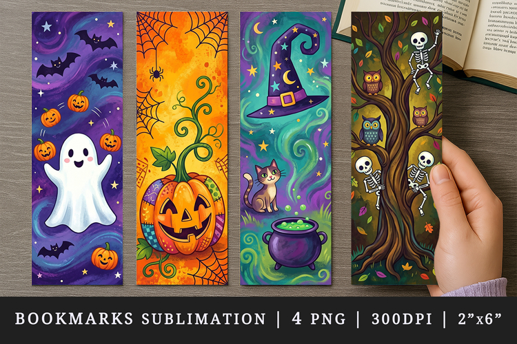 Halloween bookmarks printable sublimation bookmark design