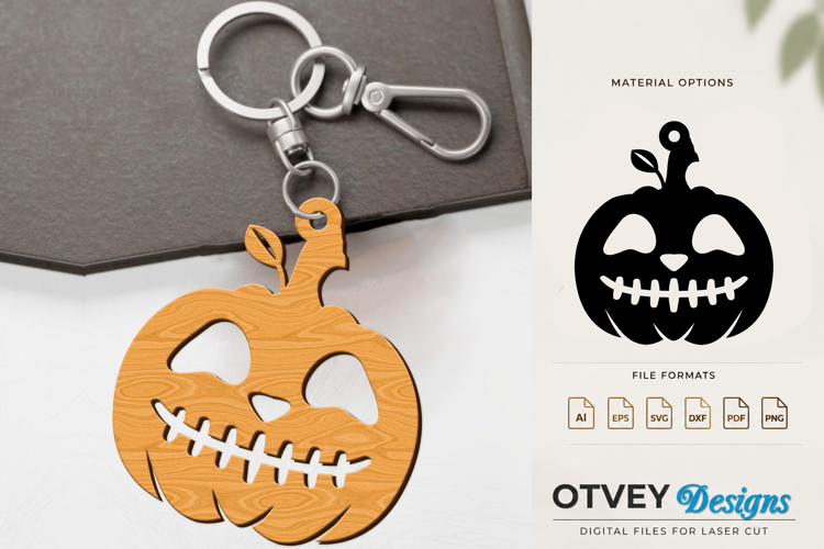Halloween Pumkin Keychain Lasercut