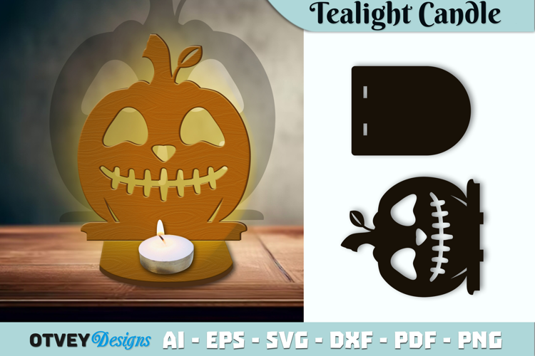 Halloween Pumkin Tealight Candle Holder Lasercut