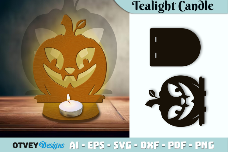 Halloween Pumkin Tealight Candle Holder Lasercut