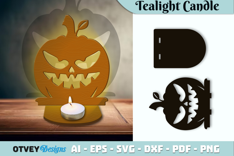 Halloween Pumkin Tealight Candle Holder Lasercut