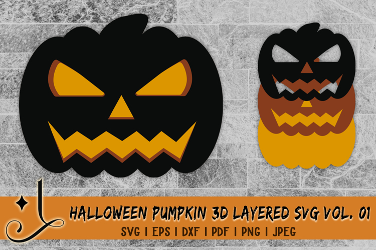 Halloween Pumpkin 3D Layered SVG Vol. 01