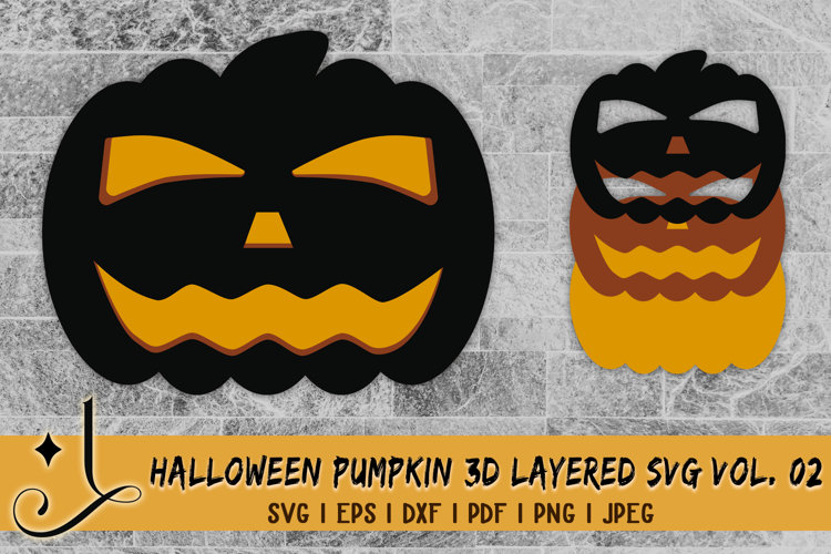Halloween Pumpkin 3D Layered SVG Vol. 02