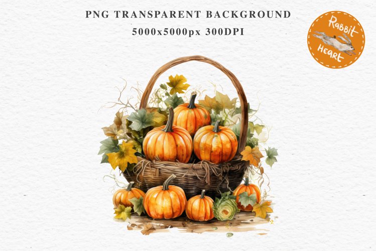 Halloween Pumpkin Basket Spooky Clipart PNG Scrapbooking Art