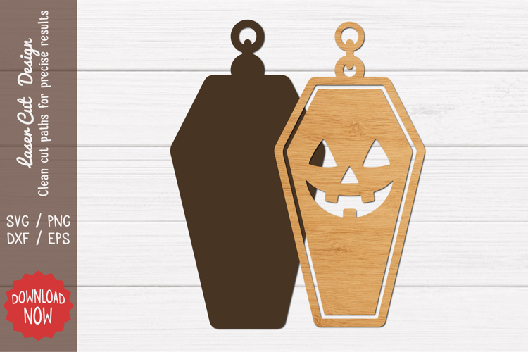 Halloween Pumpkin Coffin Earring SVG