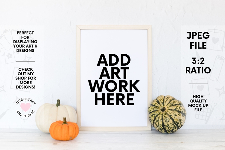 Frame Mock Up | Cute Halloween Wall Art Mock Up