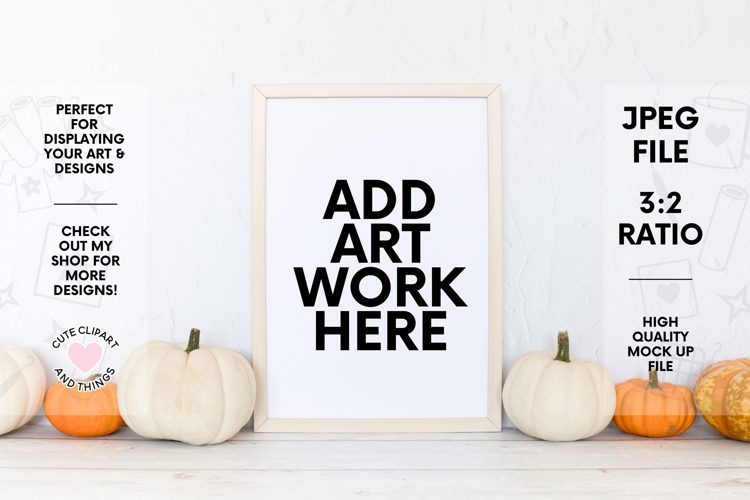 Frame Mock Up | Cute Halloween Wall Art Mock Up
