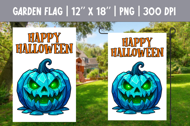Halloween Garden Flag Sublimation | Jack o Lantern Pumpkin
