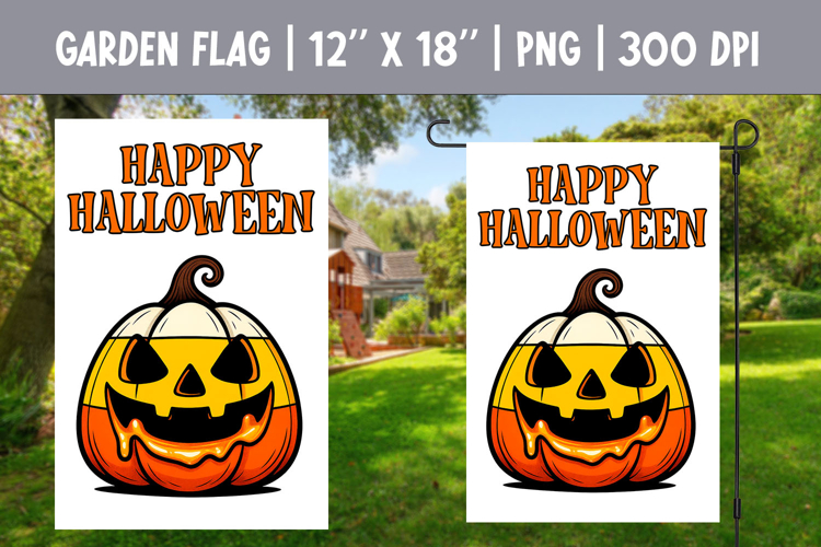 Halloween Garden Flag Sublimation | Jack o Lantern Pumpkin