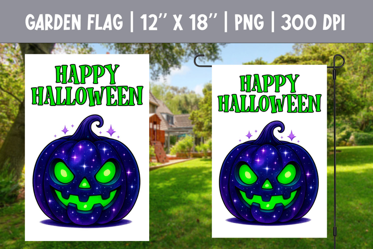 Halloween Garden Flag Sublimation | Jack o Lantern Pumpkin