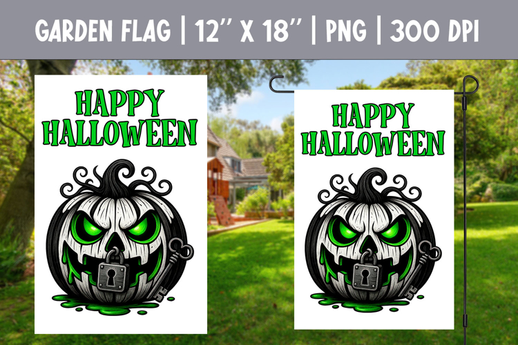 Halloween Garden Flag Sublimation | Jack o Lantern Pumpkin