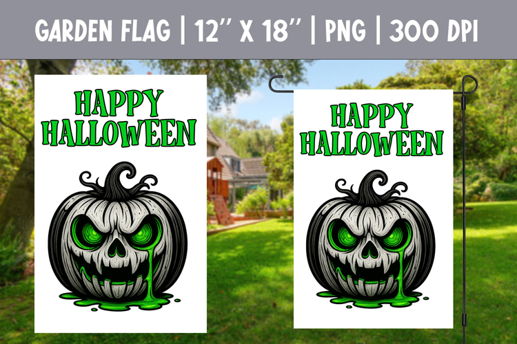 Halloween Garden Flag Sublimation | Jack o Lantern Pumpkin