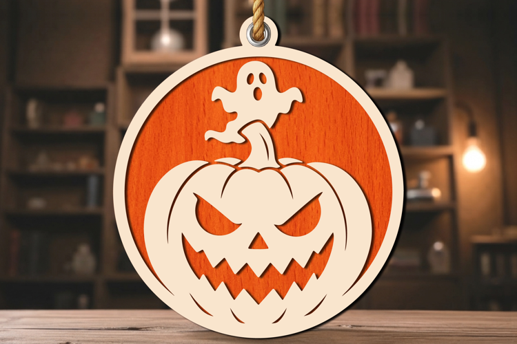 Halloween Pumpkin Ghost Laser Cut SVG