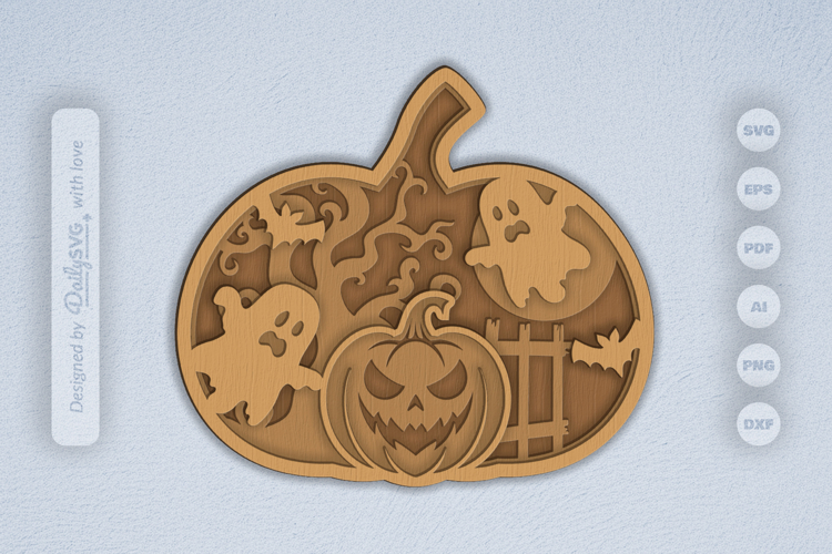 Halloween Layered Laser Cut 3D SVG