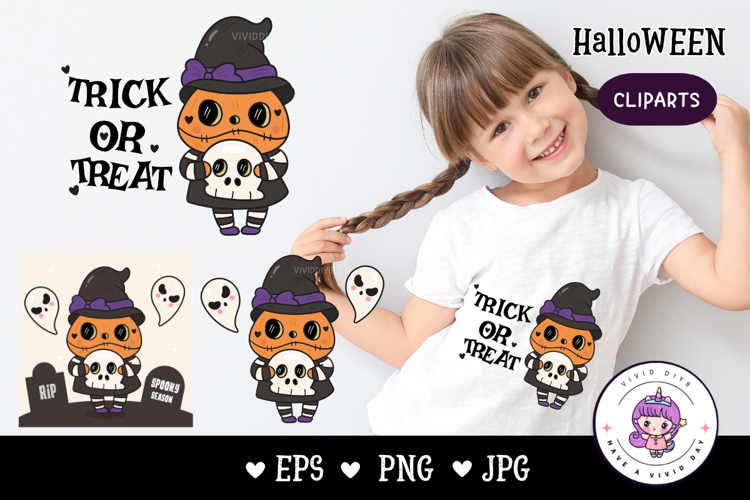 Halloween Pumpkin Jack o lantern kawaii clipart