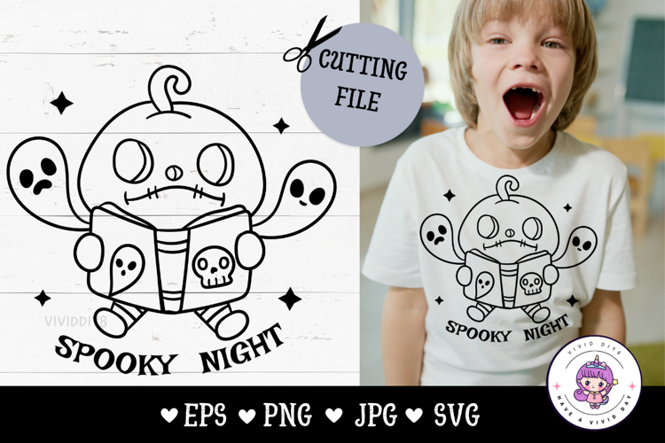 Halloween pumpkin svg kawaii clipart Bookish svg cartoon