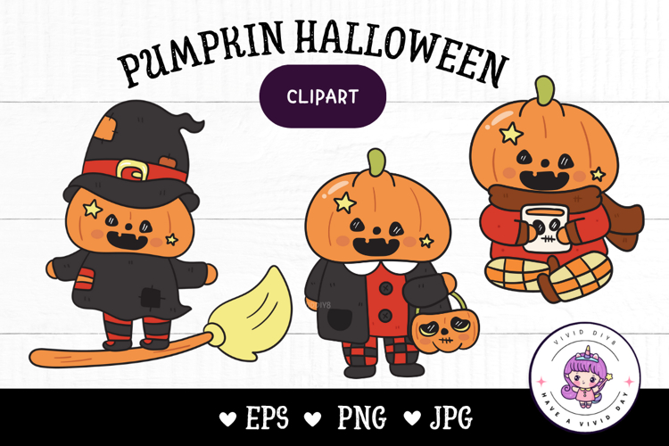 Halloween Pumpkin clipart kawaii Jack o lantern cartoon