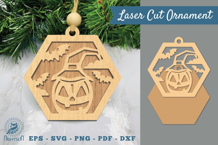Halloween Pumpkin Laser Cut Ornament SVG