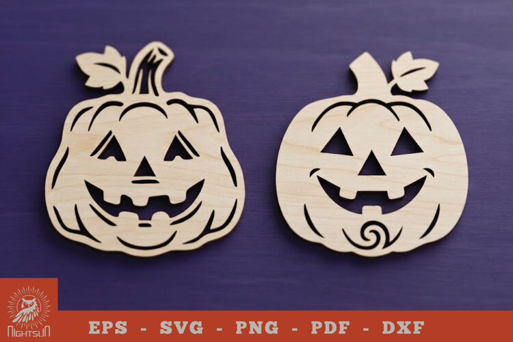 Halloween Pumpkin Lasercut Decoration SVG example image 1