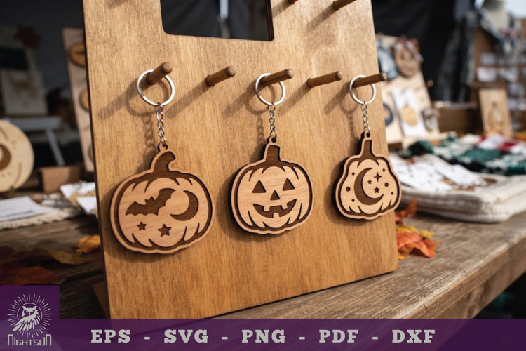 Halloween Pumpkin Lasercut Keychain