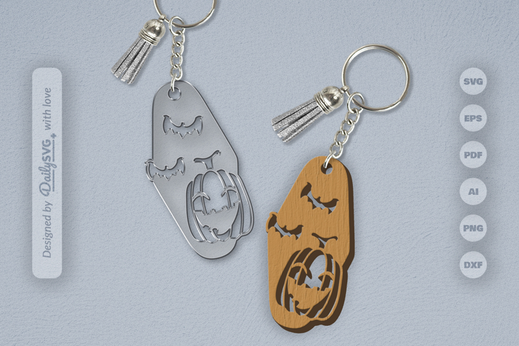 Halloween Pumpkin Motel Keychain SVG