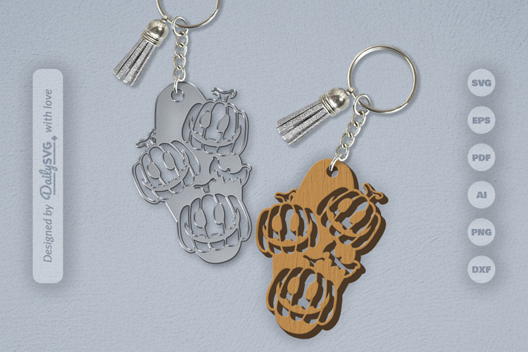 Halloween Pumpkin Motel Keychain SVG