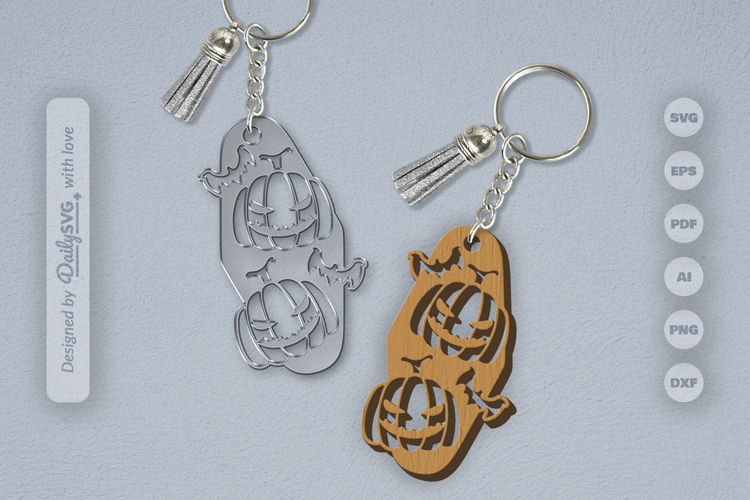 Halloween Pumpkin Motel Keychain SVG
