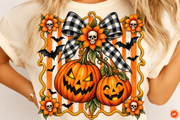Halloween Pumpkin PNG, Retro Spooky Season Png
