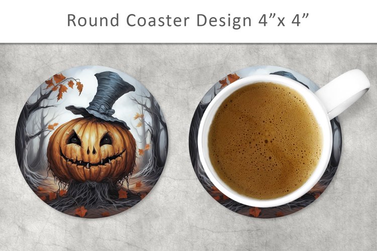 Halloween Round Coaster, Kitchen Decor example image 1