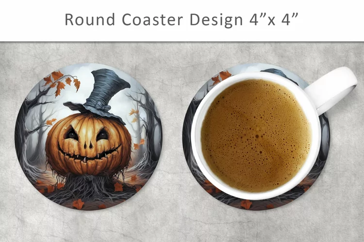 Halloween Round Coaster, Kitchen Decor